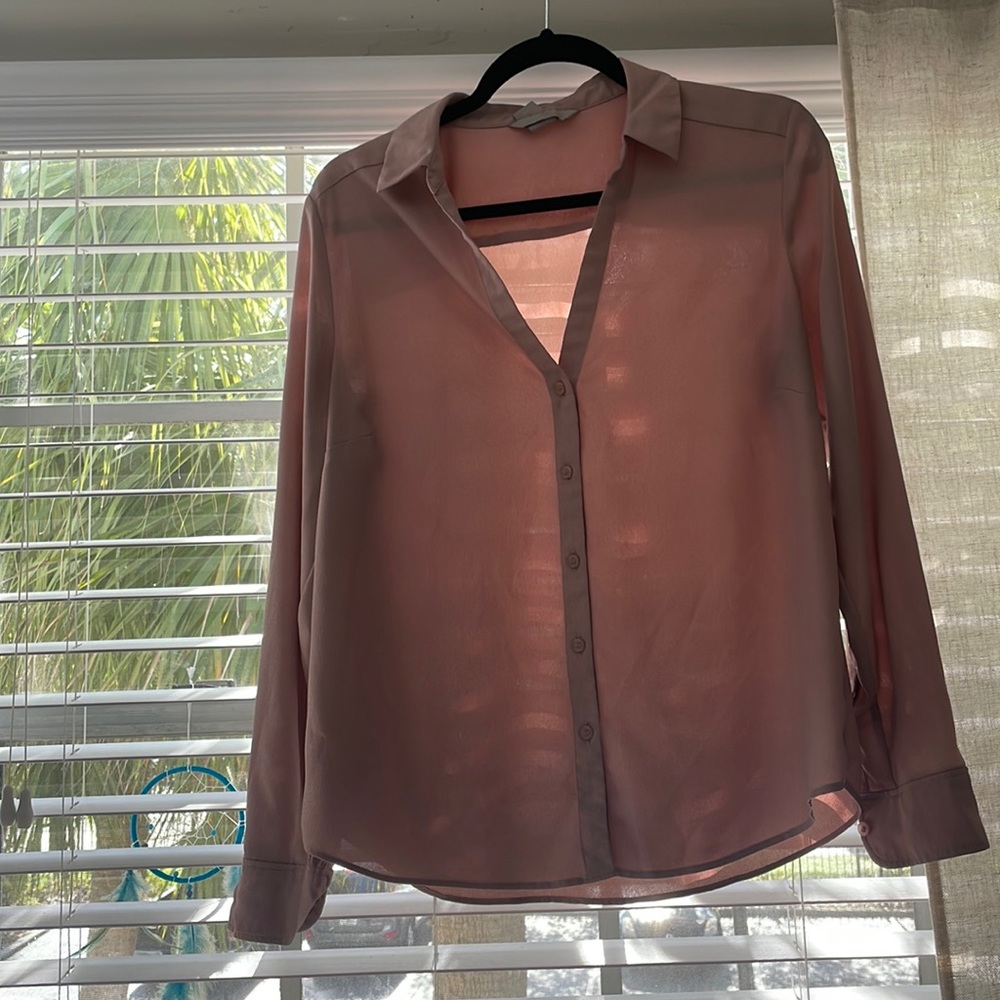 Pink, long sleeve blouse